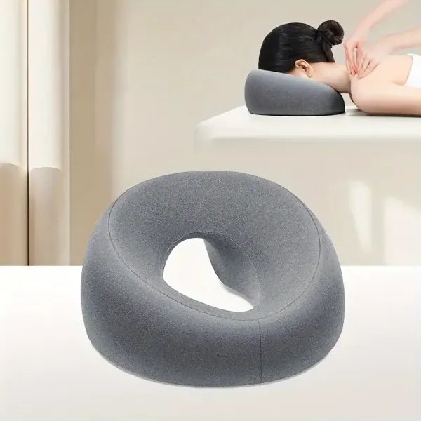 Modern U-Shaped Facial Pillow - Grey